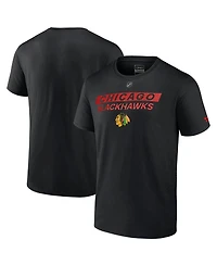 Fanatics Men's Black Chicago Blackhawks Authentic Pro Primary T-Shirt