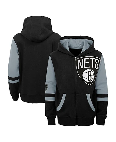 Outerstuff Preschool Black Brooklyn Nets Straight to the League Full-Zip Hoodie