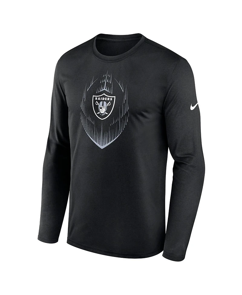 Nike Men's Black Las Vegas Raiders Icon Legend Performance Long Sleeve T-Shirt