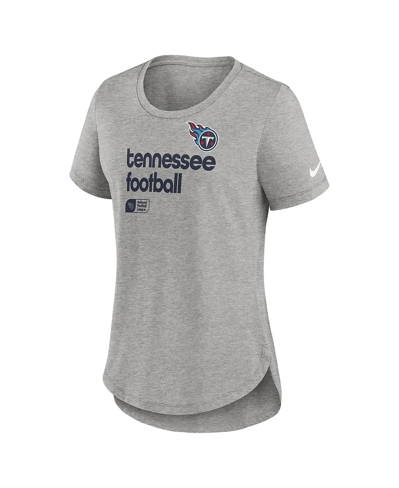 Nike Women's Heather Gray Tennessee Titans Team Shout Out Tri-Blend T-Shirt