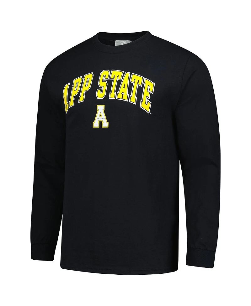 Fanatics Unlabeled Men's Black Appalachian State Mountaineers Logo Long Sleeve T-Shirt