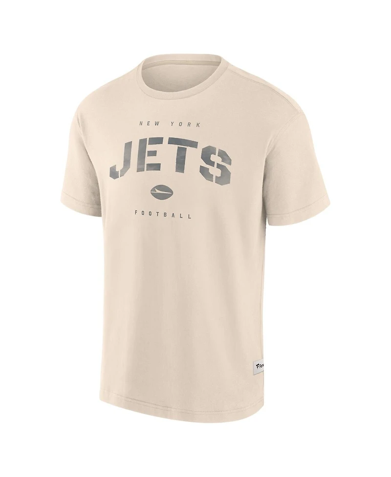 Fanatics Men's Cream New York Jets Elements Weathered Tonal Future Ground T-Shirt