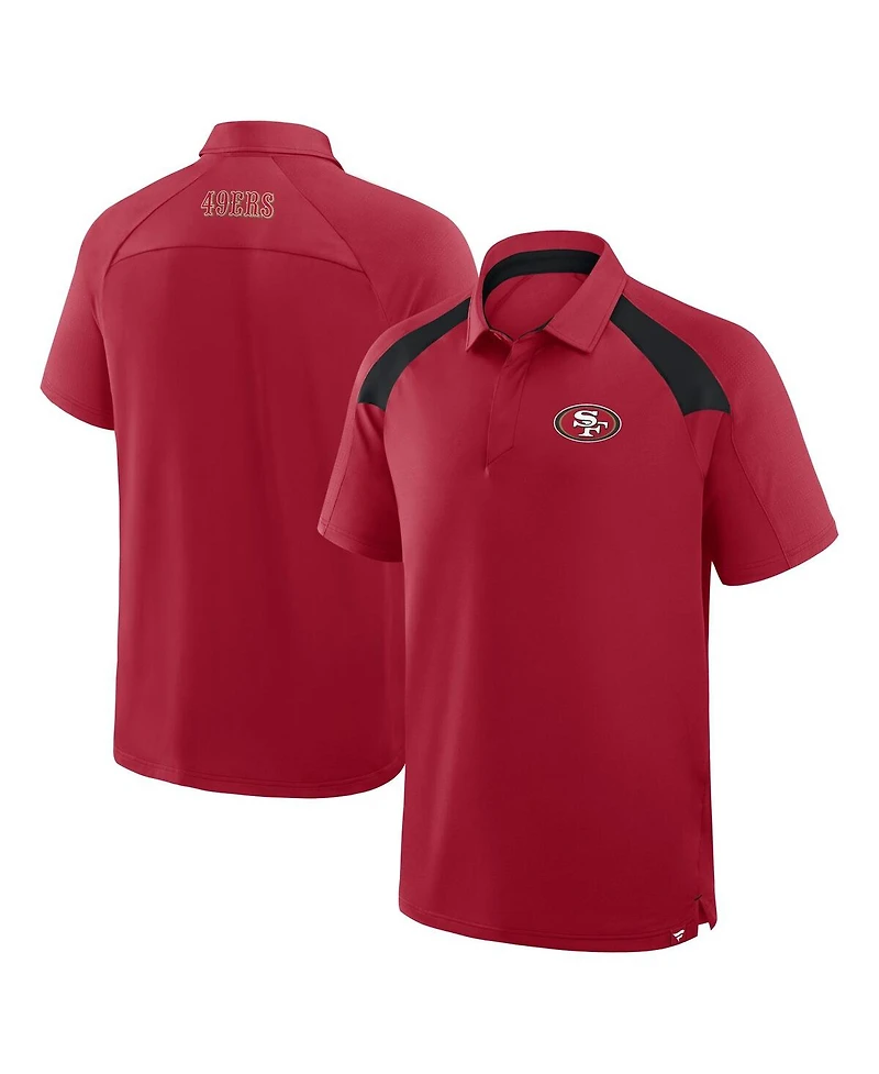 Fanatics Men's Scarlet San Francisco 49ers Back Around Raglan Polo Shirt
