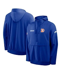 Nike Men's Royal Denver Broncos Sideline Alt Pack Anorak Half-Zip Hoodie Jacket