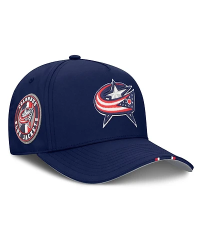 Fanatics Men's Navy Columbus Blue Jackets 2025 Nhl Draft Authentic Pro On-Stage Podium A-Frame Adjustable Hat