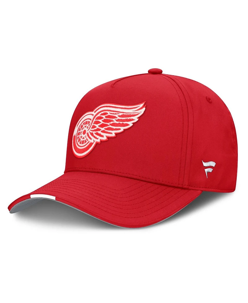 Fanatics Men's Red Detroit Red Wings 2025 Nhl Draft Authentic Pro On-Stage Podium A-Frame Adjustable Hat