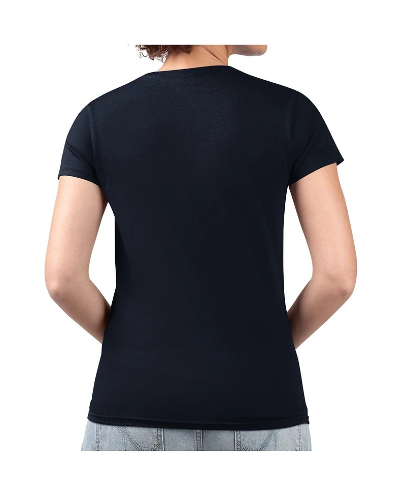 G-iii 4Her by Carl Banks Women's Navy New York Yankees Retro Roses Fitted V-Neck T-Shirt