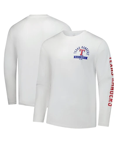 Fanatics Men's White Texas Rangers Press Box Long Sleeve T-Shirt