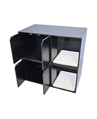 Streamdale Furniture Black Cat Litter Box Enclosure Furniture with Scratch Pad