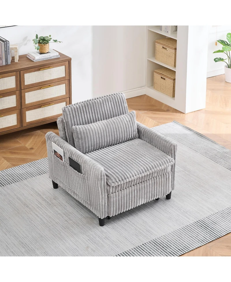 Streamdale Furniture Grey Small Space Sofa Bed with Pillow