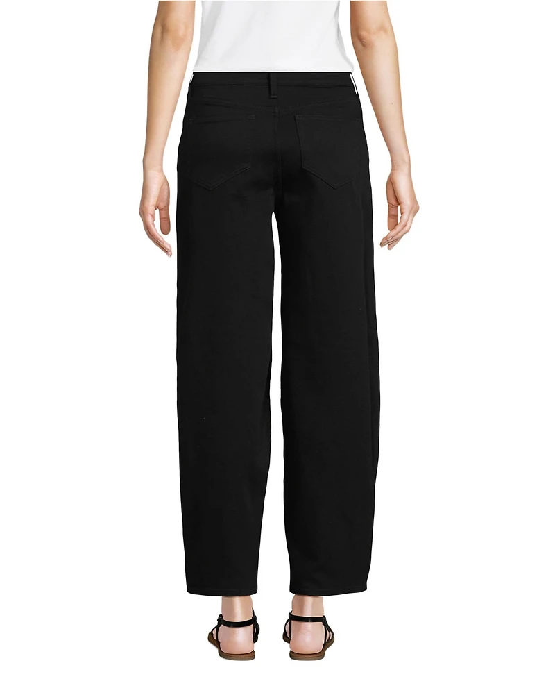 Lands' End Women's Denim High Rise Barrel Leg Ankle Jeans