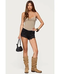 Edikted Women's Harlow Gathered V Neck Bodysuit