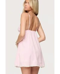 Edikted Womens Danira Pinstripe Babydoll Mini Dress