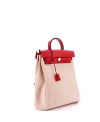 Pre-Owned Hermes Herbag A Dos Zip Backpack Toile and Leather