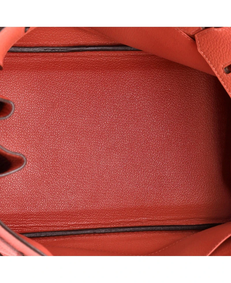 Pre-Owned Hermes Birkin Handbag Red Togo with Palladium Hardware