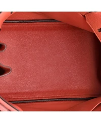 Pre-Owned Hermes Birkin Handbag Red Togo with Palladium Hardware