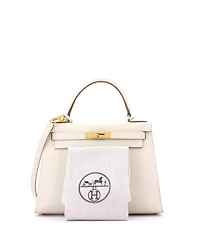 Pre-Owned Hermes Kelly 28 Handbag Light Epsom with Gold Hardware