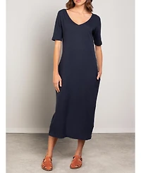 Celtic & Co. Women's Linen Blend Midi Dress