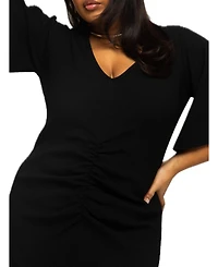 Fashion-szn Curve Women's Flutter Sleeve Midi Dress