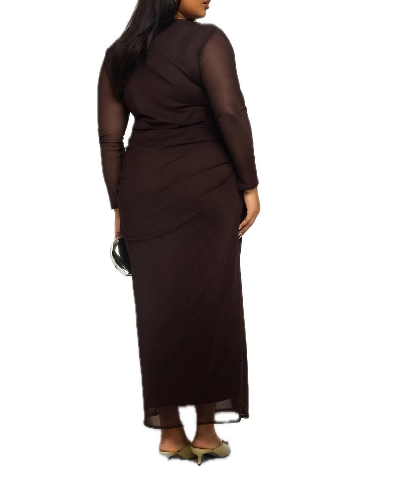 Fashion-szn Curve Women's Mesh Midaxi Dress
