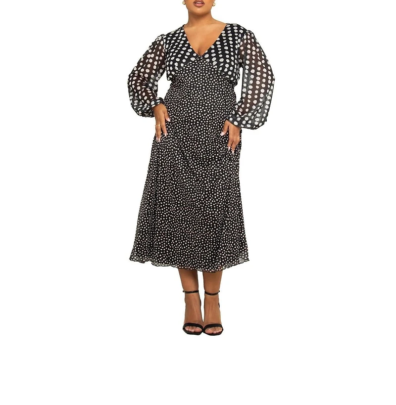 Fashion-szn Curve Women's Polka Dot Midi Dress