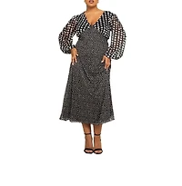 Fashion-szn Curve Women's Polka Dot Midi Dress