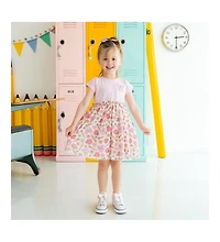 Sweet Wink Little and Big Girls Back To School Cutie Patch Short Sleeve Tutu Dress