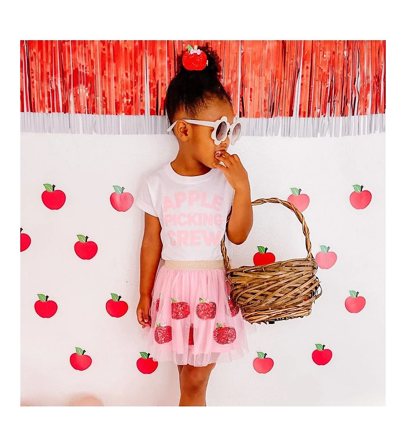 Sweet Wink Little and Big Girls Apple Picking Crew Short Sleeve T-Shirt