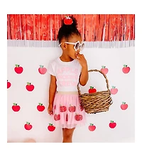 Sweet Wink Little and Big Girls Apple Picking Crew Short Sleeve T-Shirt