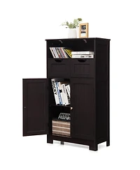 Wooden Bathroom Side Cabinet with 2 Drawers and Doors for Extra Storage