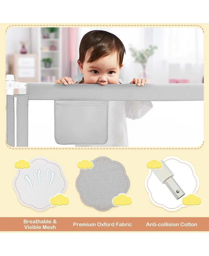 Slickblue Baby Bed Guardrail with Double Lock for Secure Toddler Sleep Support