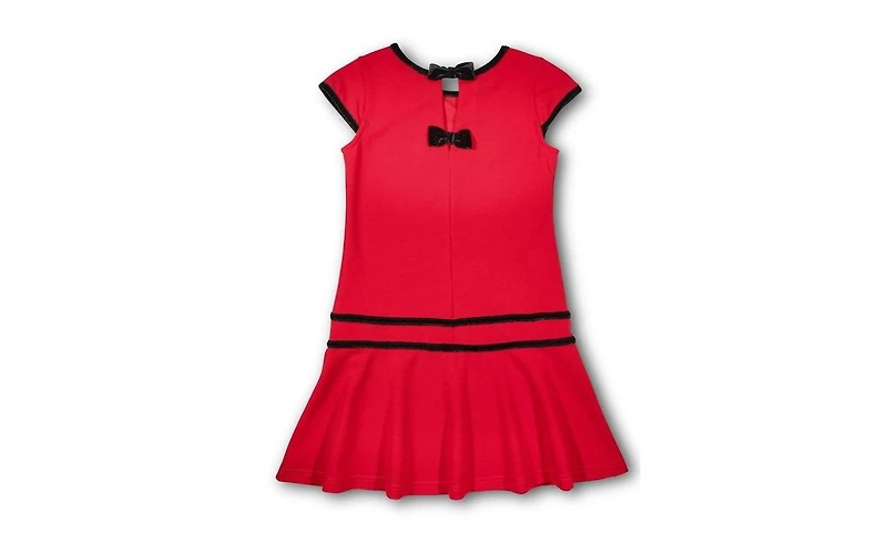 Florence Eiseman Big Girls Crepe Knit Dress With Velvet Trim