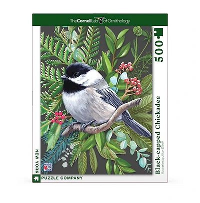 New York Puzzle Company Black-capped Chickadee 500 Piece Puzzle