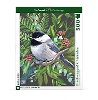 New York Puzzle Company Black-capped Chickadee 500 Piece Puzzle
