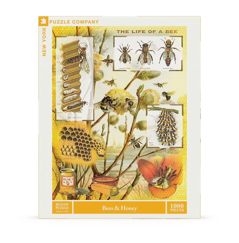 New York Puzzle Company Bees & Honey 1000 Piece Puzzle