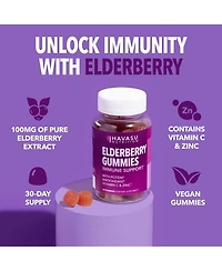Elderberry Gummies for Adults, Immune System Supplement, Elderberry Flavor, Havasu Nutrition
