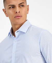 Tom Baine Men's Four Way Stretch Geo Print Button Down Dress Shirt