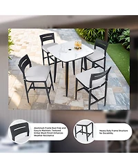 Streamdale Furniture Modern Outdoor Bar Stools - Ember Black Sunbrella Cushion