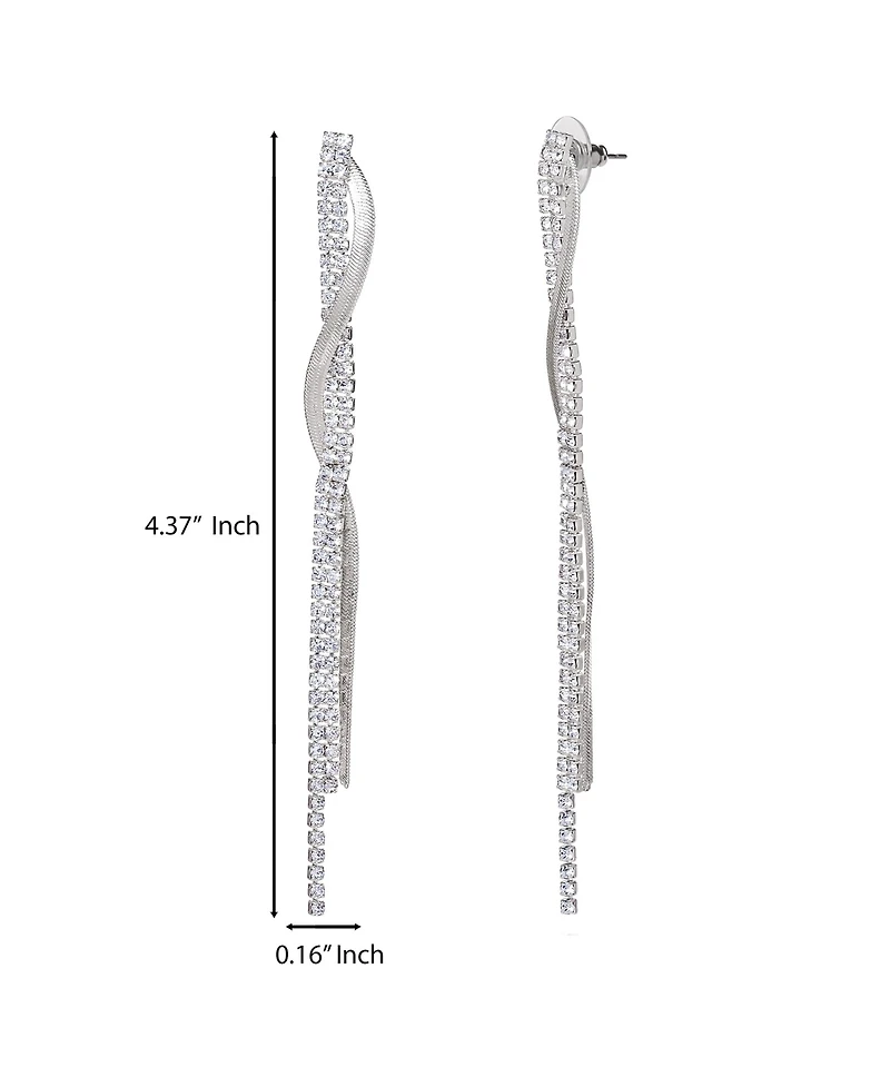 Jessica Simpson Silver Linear Drop Earrings