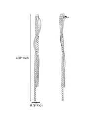 Jessica Simpson Silver Linear Drop Earrings