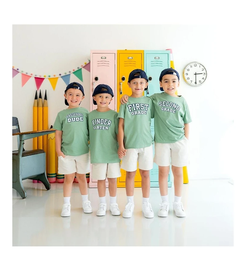 Sweet Wink Little and Big Boys Second Grade Varsity Short Sleeve T-Shirt