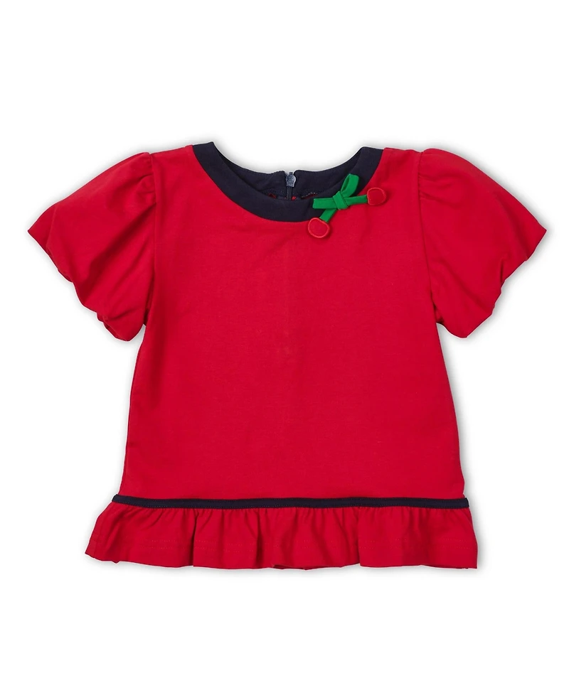 Florence Eiseman Toddler Girls Bubble Sleeve Top With Cherries