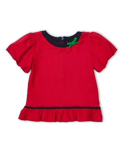Florence Eiseman Toddler Girls Bubble Sleeve Top With Cherries