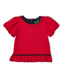Florence Eiseman Toddler Girls Bubble Sleeve Top With Cherries