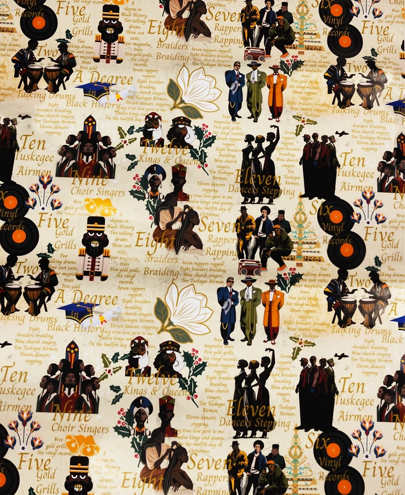 Black Paper Party Twelve Days Gift Wrap