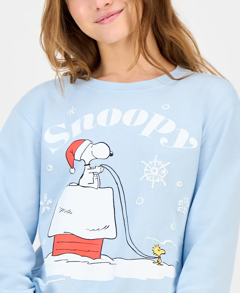 Love Tribe Juniors' Snoopy Holiday Graphic Cotton Sweatshirt