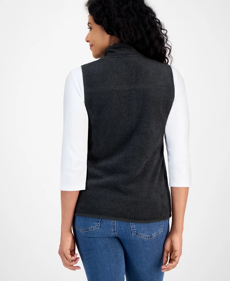Style & Co Petite Polar Fleece Vest, Created for Macy's