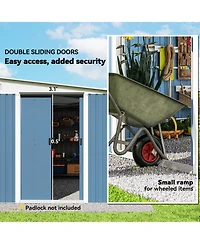 Outsunny 11' x 9' Metal Outdoor Storage Shed with Lockable Doors