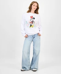 Freeze 24-7 Juniors' Minnie Mouse Graphic Embroidered Sweatshirt