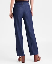 Tahari Asl Women's High-Rise Press-Pleat Denim Pants